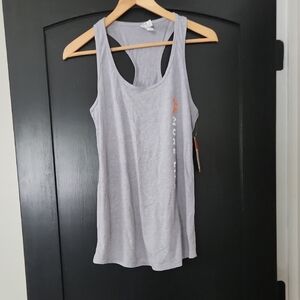 Under Armour Women's Light Gray Tank Top with Orange Logo